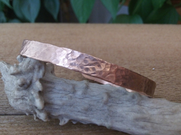 Hammered Copper Cuff Bracelet, Reclaimed Copper Wire Bracelet
