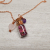 Tiny Bottle Pendant filled with Rose Petals on a Copper Chain
