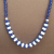 Aquamarine Gemstone and Cobalt Blue Glass Bead Necklace