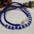 Aquamarine Gemstone and Cobalt Blue Glass Bead Necklace