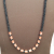 Cherry Quartz and Black Glass Bead Necklace