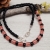 Cherry Quartz and Black Glass Bead Necklace
