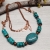 Hubei Turquoise and Copper Necklace with Copper Birds
