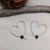 18 Gauge Sterling Silver Hoop Earrings With Nephrite Jade Accent Beads
