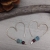 18 Gauge Heart Hoop Sterling Silver Earrings with Amazonite, Aquamarine, and Ruby Beads