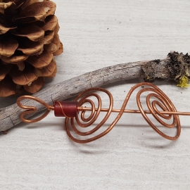 Double Spiral Copper Stick Barrette Double Spiral Copper Stick Barrette